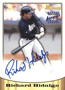 1998 Bowman - Certified Autographs Blue Foil #12 Richard Hidalgo Front