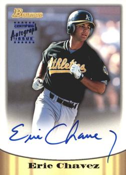 1998 Bowman - Certified Autographs Blue Foil #55 Eric Chavez Front