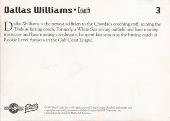 1997 Best Hickory Crawdads Red #3 Dallas Williams Back