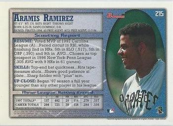 1998 Bowman - Golden Anniversary #215 Aramis Ramirez Back