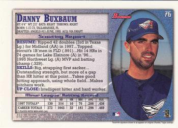 1998 Bowman - International #76 Danny Buxbaum Back