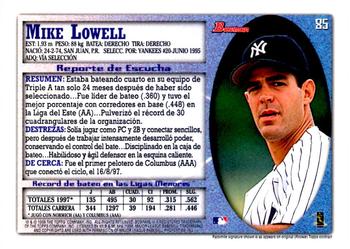1998 Bowman - International #85 Mike Lowell Back