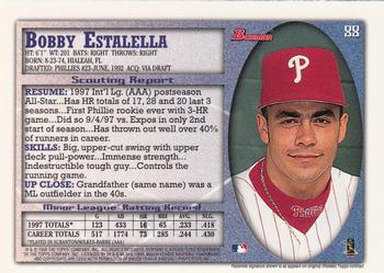 1998 Bowman - International #88 Bobby Estalella Back