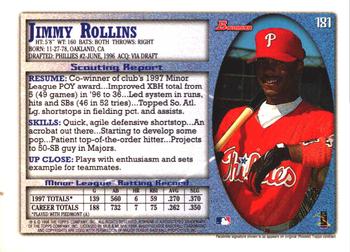 1998 Bowman - International #181 Jimmy Rollins Back