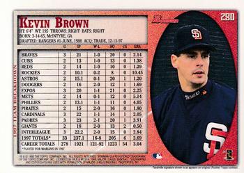 1998 Bowman - International #280 Kevin Brown Back