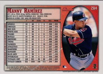 1998 Bowman - International #284 Manny Ramirez Back