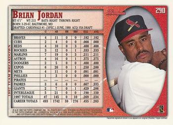1998 Bowman - International #290 Brian Jordan Back