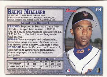 1998 Bowman - International #344 Ralph Milliard Back