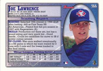 1998 Bowman - International #366 Joe Lawrence Back
