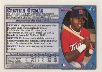 1998 Bowman - International #349 Cristian Guzman Back