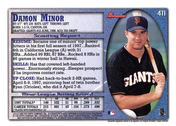 1998 Bowman - International #411 Damon Minor Back