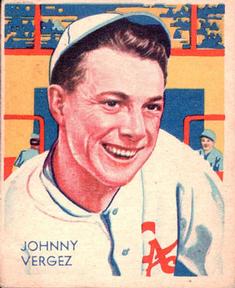 1934-36 National Chicle Diamond Stars (R327) #21 Johnny Vergez Front