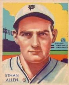 1934-36 National Chicle Diamond Stars (R327) #92 Ethan Allen Front