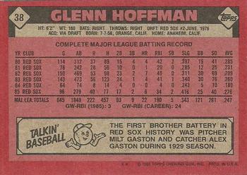 1986 Topps #38 Glenn Hoffman Back
