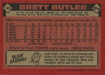 1986 Topps #149 Brett Butler Back