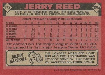 1986 Topps #172 Jerry Reed Back