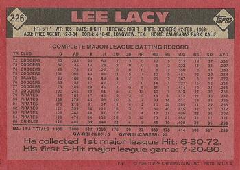 1986 Topps #226 Lee Lacy Back