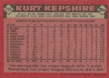 1986 Topps #256 Kurt Kepshire Back