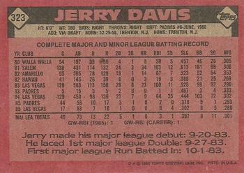 1986 Topps #323 Jerry Davis Back
