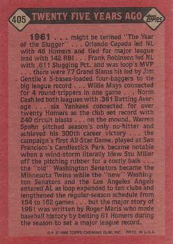1986 Topps #405 Roger Maris Back