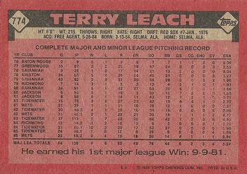 1986 Topps #774 Terry Leach Back