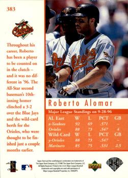 1997 Upper Deck #383 Roberto Alomar Back
