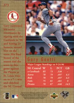 1997 Upper Deck #373 Gary Gaetti Back