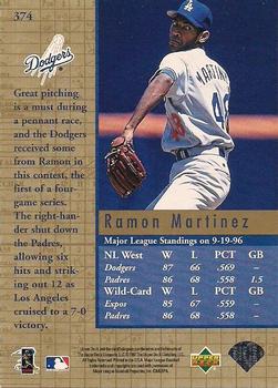 1997 Upper Deck #374 Ramon Martinez Back