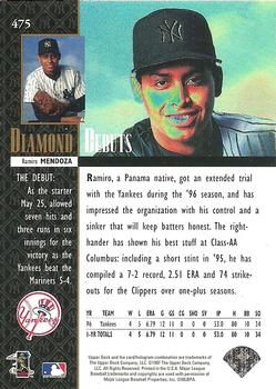 1997 Upper Deck #475 Ramiro Mendoza Back