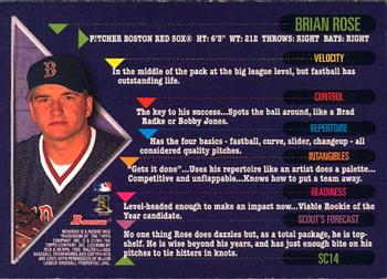 1998 Bowman - Scout's Choice #SC14 Brian Rose Back