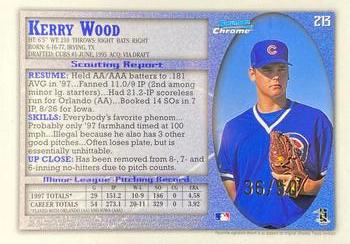 1998 Bowman Chrome - Golden Anniversary #213 Kerry Wood Back