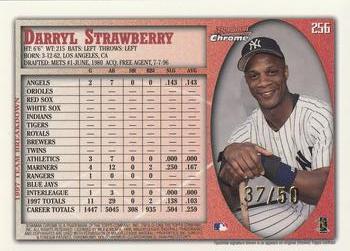 1998 Bowman Chrome - Golden Anniversary #256 Darryl Strawberry Back