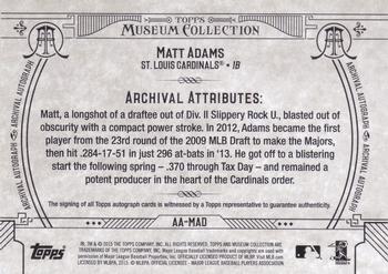 2015 Topps Museum Collection - Archival Autographs #AA-MAD Matt Adams Back