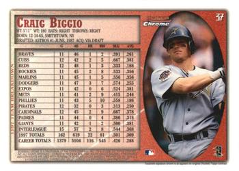 1998 Bowman Chrome - International #37 Craig Biggio Back