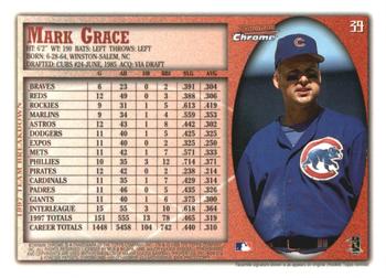 1998 Bowman Chrome - International #39 Mark Grace Back