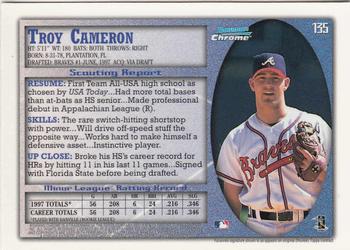 1998 Bowman Chrome - International #135 Troy Cameron Back