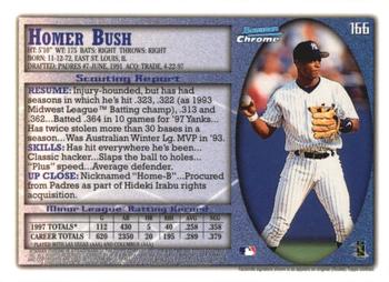 1998 Bowman Chrome - International #166 Homer Bush Back