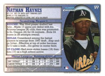 1998 Bowman Chrome - International #177 Nathan Haynes Back