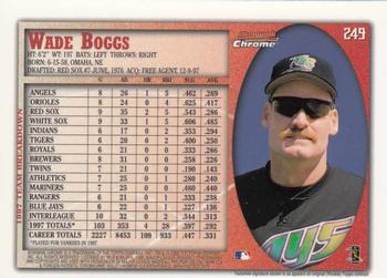 1998 Bowman Chrome - International #249 Wade Boggs Back