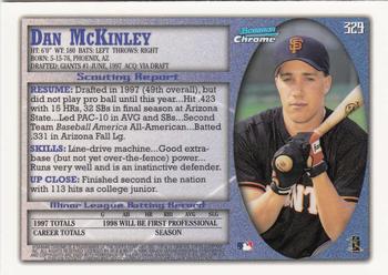 1998 Bowman Chrome - International #329 Dan McKinley Back