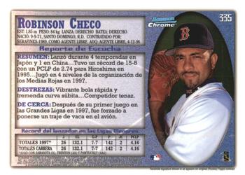 1998 Bowman Chrome - International #335 Robinson Checo Back