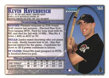 1998 Bowman Chrome - International #360 Kevin Haverbusch Back