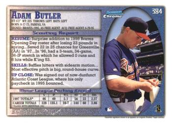 1998 Bowman Chrome - International #384 Adam Butler Back