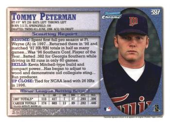 1998 Bowman Chrome - International #387 Tommy Peterman Back