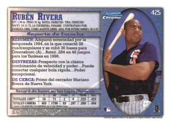 1998 Bowman Chrome - International #425 Ruben Rivera Back