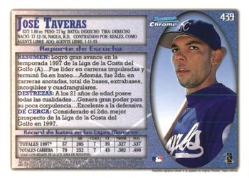 1998 Bowman Chrome - International #439 Jose Taveras Back
