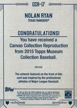 2015 Topps Museum Collection - Canvas Collection Reprints #CCR-17 Nolan Ryan Back