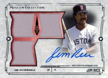 2015 Topps Museum Collection - Single-Player Signature Swatches Triple Relic Autos #SST-JR Jim Rice Front