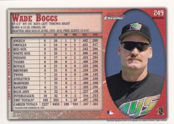1998 Bowman Chrome - International Refractors #249 Wade Boggs Back