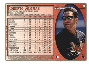 1998 Bowman Chrome - Refractors #60 Roberto Alomar Back